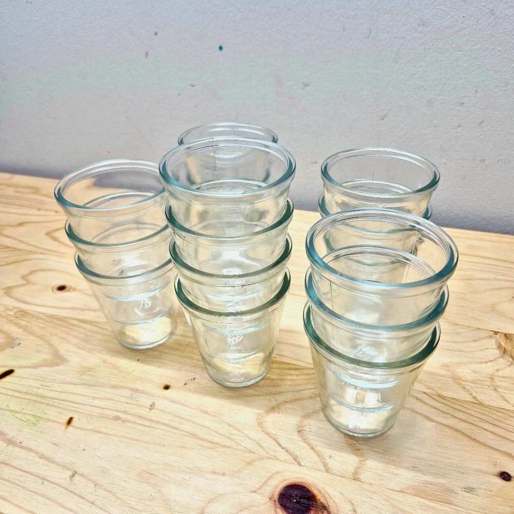 Clear Glass Stackable Cups Set Of 16